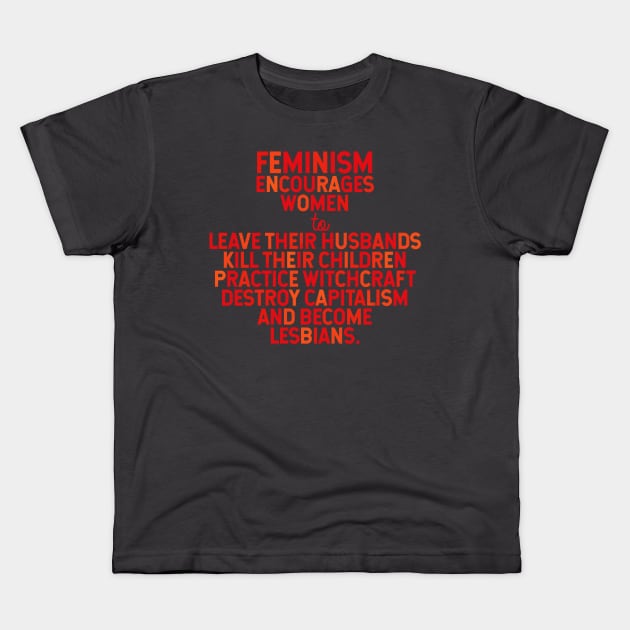 Feminism Encourages Women Kids T-Shirt by Krumla